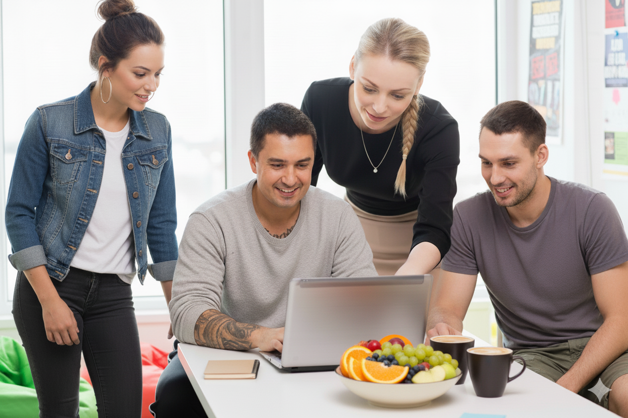 WeDeclare-Team bei der Zusammenarbeit